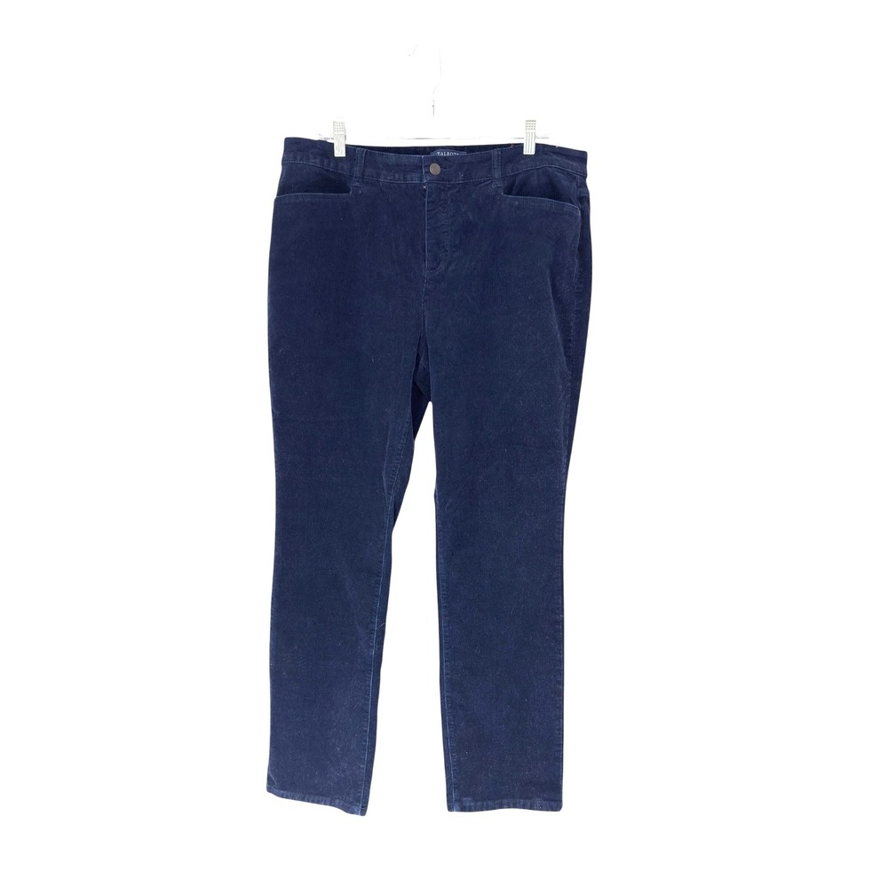 Talbots Simply Flattering 5 Pocket Pants Straight Leg Corduroy Blue Plus Size 16